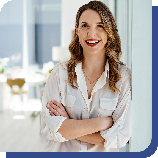 cb testimonial image of woman with her arms crossed